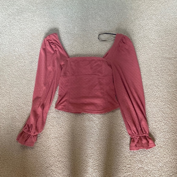 Forever 21 orange crop puff sleeve top size S - Picture 1 of 1